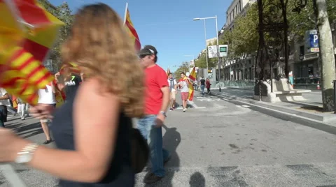 Barcelona independence protest Stock Footage 48911741