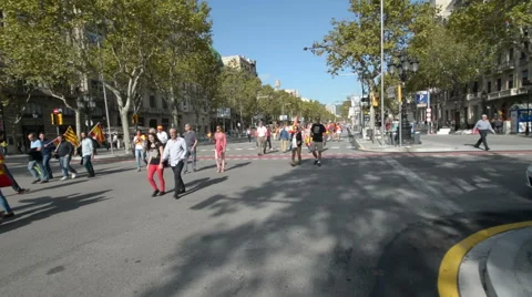 Barcelona independence protest Stock Footage 48911860