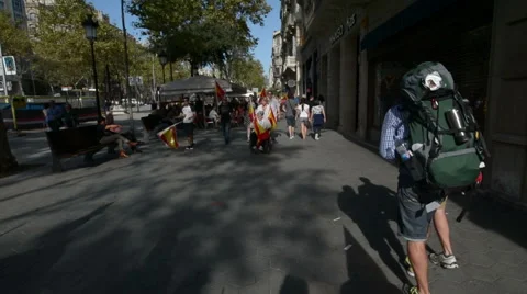 Barcelona independence protest Stock Footage 48911979