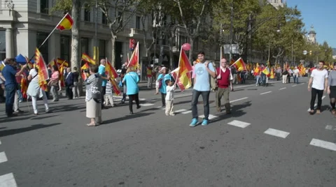 Barcelona independence protest Stock Footage 48912146