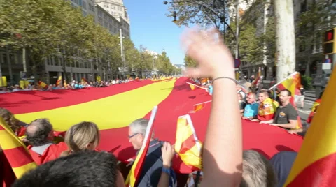 Barcelona independence protest Stock Footage 48912171