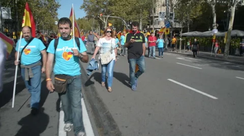 Barcelona indpendence protest Stock Footage 48912013