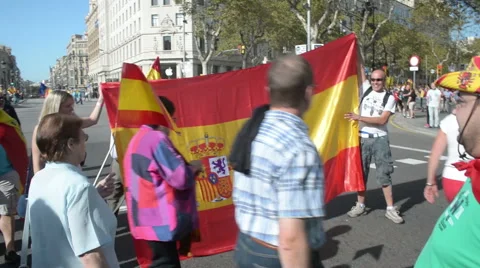 Barcelona indpendence protest Stock Footage 48912124