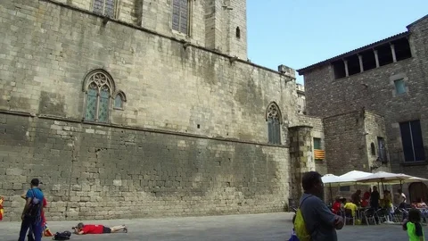 Barcelona. King's Square Stock Footage 81532577