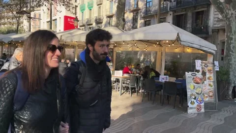 Barcelona La Rambla Stock Footage 224177840