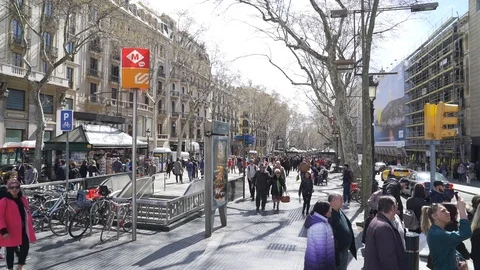 Barcelona Las Ramblas 動画素材 88731577
