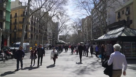 Barcelona Las Ramblas 動画素材 88731579