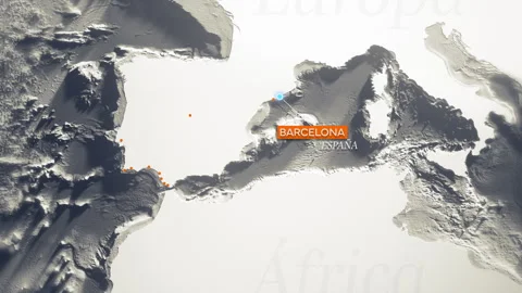 Barcelona Map 3D Stock Footage 263197352