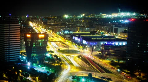 Barcelona Night 01 Stock-Footage 32303155