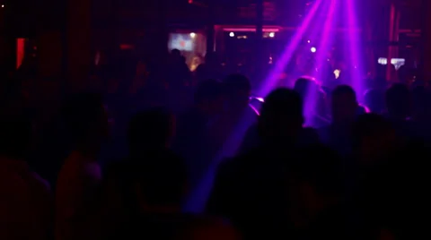 Barcelona night disco flash lights party clubbing Stock Footage 39763511