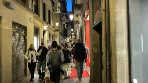 Barcelona by night Video stock 224179935