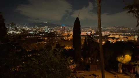 Barcelona at night Stock Footage 345277528