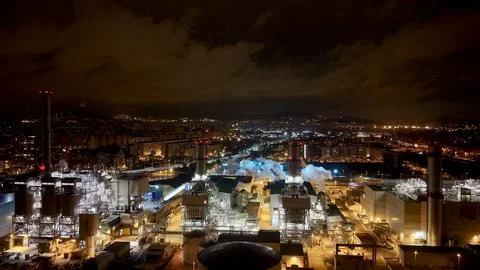 Barcelona Night Hyperlapse Foto stock