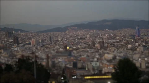 Barcelona Nighttime Timelapse Stock Footage 36846711
