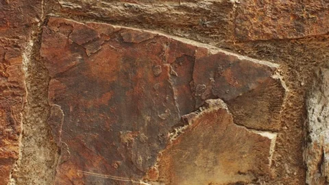 Barcelona old city texture wall, Close Up View of a Textured Stone Wall That is Stock Footage 285662442