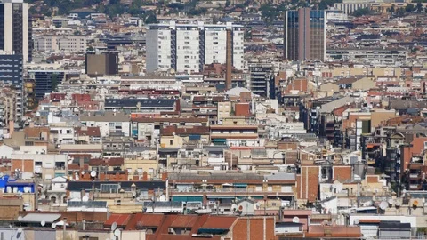 Barcelona panorama Stock Footage 93709118
