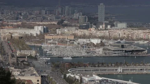 Barcelona Panorama seaside Stock Footage 171460336