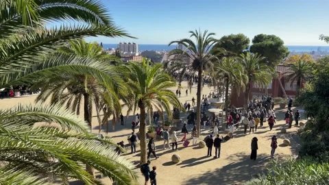 Barcelona Park Guell Video stock 224116011