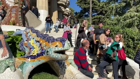 Barcelona Park Guell Stock Footage 224118780