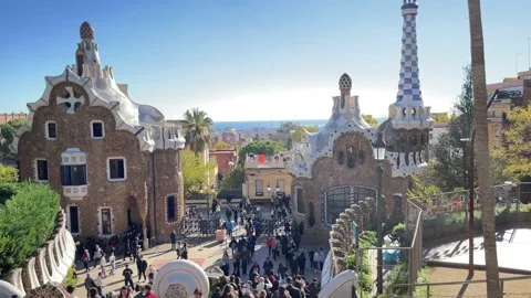 Barcelona Park Guell Stock Footage 224119534