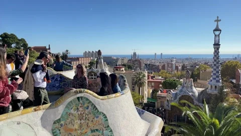 Barcelona Park Guell Stock Footage 224120323