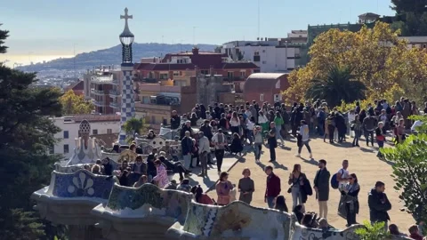 Barcelona Park Guell Stock Footage 224121477