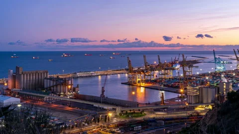 Barcelona port Video stock 179137744