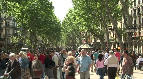 Barcelona Ramblas Video stock 139134