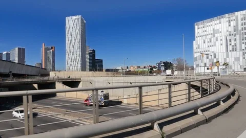 Barcelona Ronda Litoral Forum Camera Car Stock Footage