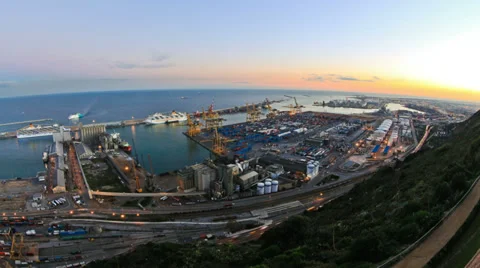 Barcelona Shipyard Time Lapse Stock Footage 31851846