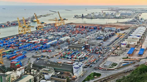 Barcelona Shipyard Time Lapse Stock Footage 31853450