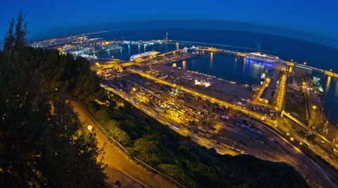 Barcelona Shipyard Time Lapse Stock Footage 31855682