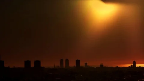 Barcelona silhouette Stock Footage 74735109