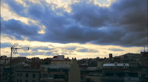 Barcelona skyline cloudy time lapse. Stock Footage 68881685