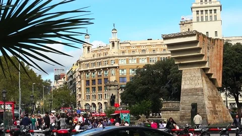 Barcelona. Spain. Architecture, old houses, streets and neighborhoods. Stock Footage