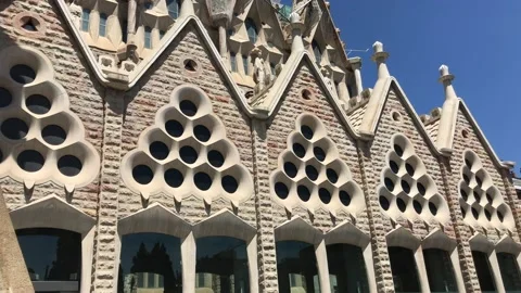 Barcelona, Spain. A cake in front of a building Stock Footage 133119031