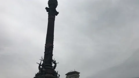 Barcelona, Spain. A clock tower in the background Stock Footage 133136227