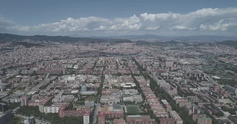 Barcelona Spain - Drone 4K Arial Stock Footage 78022189