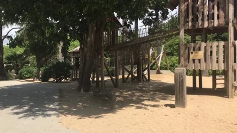Barcelona, Spain, An empty park bench next to a building Video stock 133357133