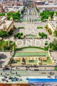 Barcelona, Spain - May 2, 2015: Barcelona Attractions, Plaza de Espana, Catal Stock Photos