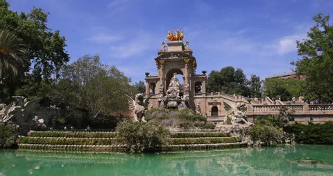 Barcelona Spain Parc de la Ciutadella Quadriga de l Aurora 4K Stockbeeldmateriaal 276865874