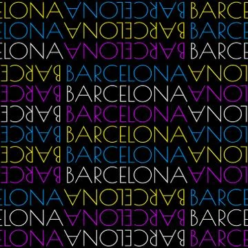 Barcelona, Spain seamless pattern Stock Illustration