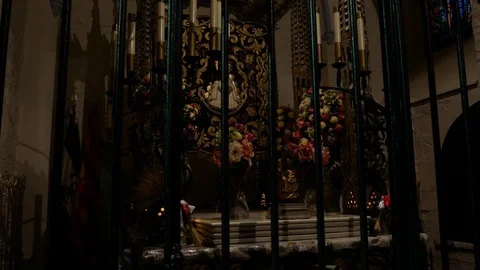 Barcelona, Spain - September 2018: Inside the Old Catholic Church. Church Stock Footage 96215460