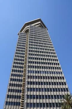 BARCELONA, SPAIN - SEPTEMBER 9: Edifici Colom view on September 9, 2009 in Ba Fotos de archivo