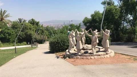 Barcelona, Spain. A statue of a tree Stock Footage 133126297