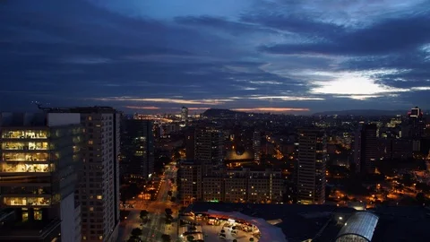 Barcelona Spain - Sunset Video stock 124088311