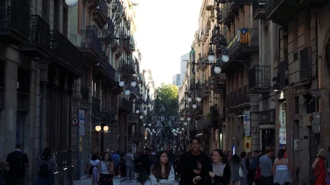 Barcelona street Stock Footage 128134331