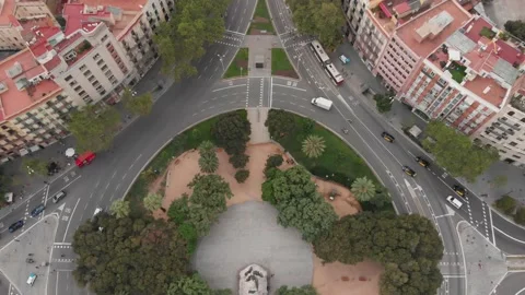 Barcelona Streets Aerials Stock Footage 236665305