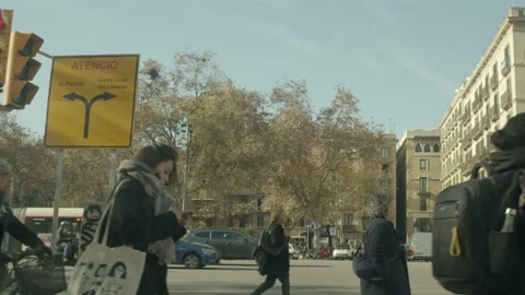 Barcelona Streets Stock Footage 234206864
