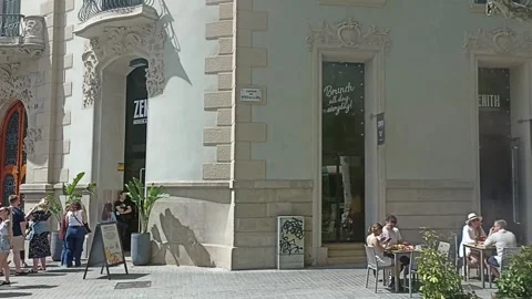 Barcelona Streets in Spring 1 Video stock 181048816